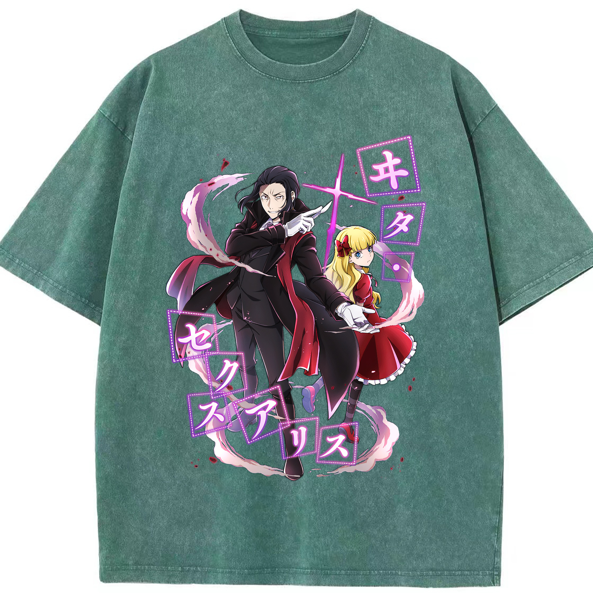 （画像用） 文豪ストレイドッグス Bungo Stray Dogs 綿100% ヴィンテージ風 半袖Tシャツ（フロントプリント）
